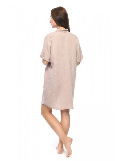 Muslin maternity and breastfeeding nightdress Hazel, Mija (Caffe Latte) 4 Muslin maternity and breastfeeding nightdress Hazel, Mija (Caffe Latte) 4