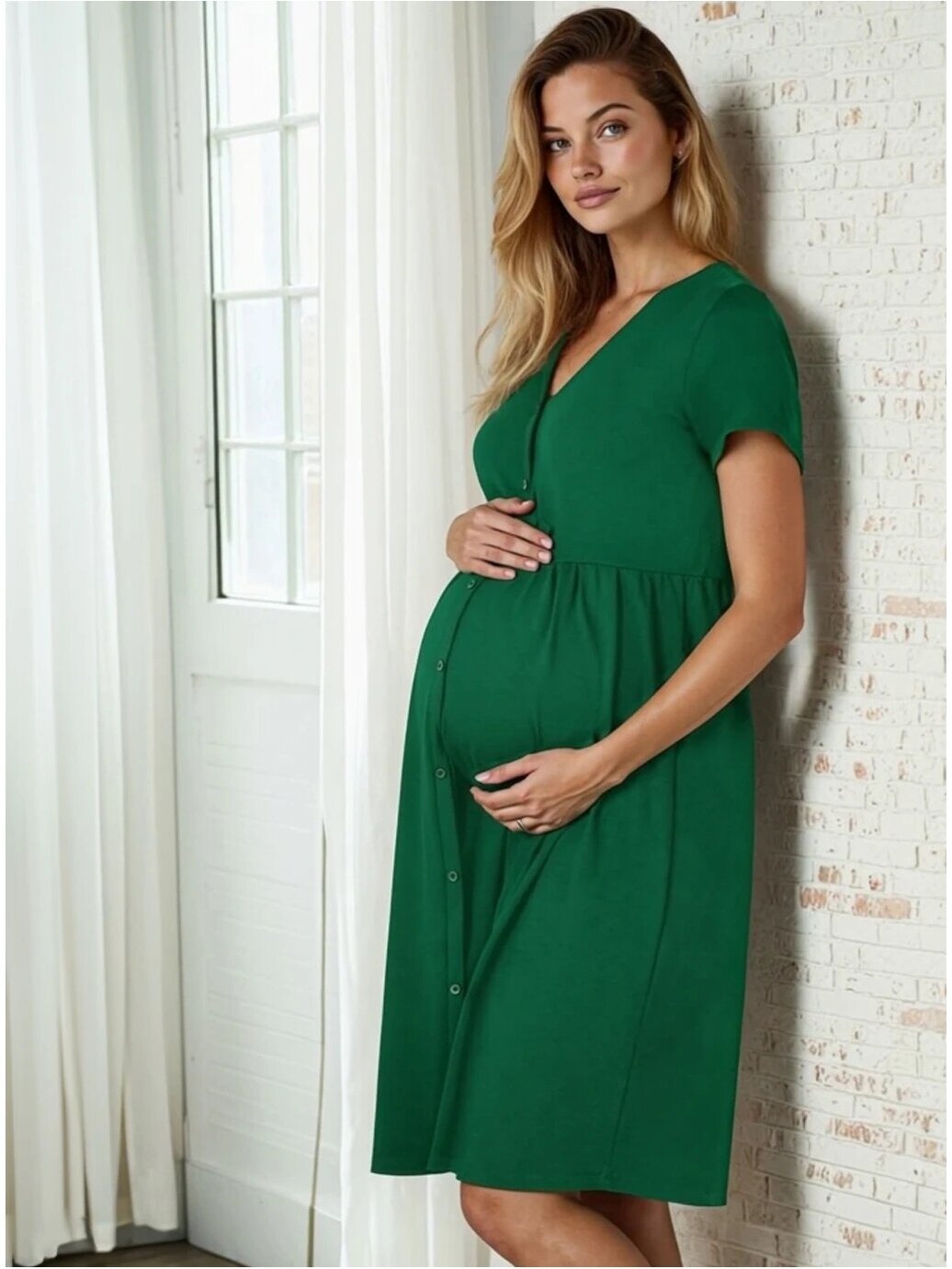 Nightwear for birth and feeding ForMommy MILI (Green)