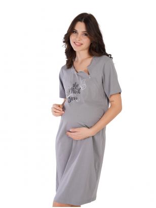 Nightwear for breastfeeding „The Magic Is In You“ by Vienetta (grey)