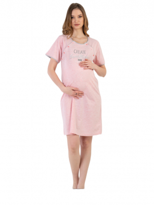 Maternity breastfeeding nightdress by Vienetta (pink)