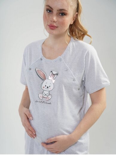 Maternity breastfeeding nightdress, Rabbit, by Vienetta 1