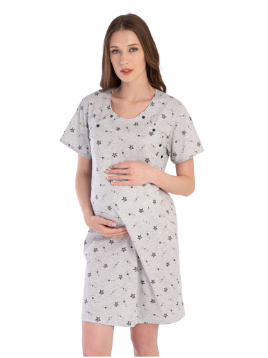 Maternity breastfeeding nightdress by DN (light grey), Maternity nightwear