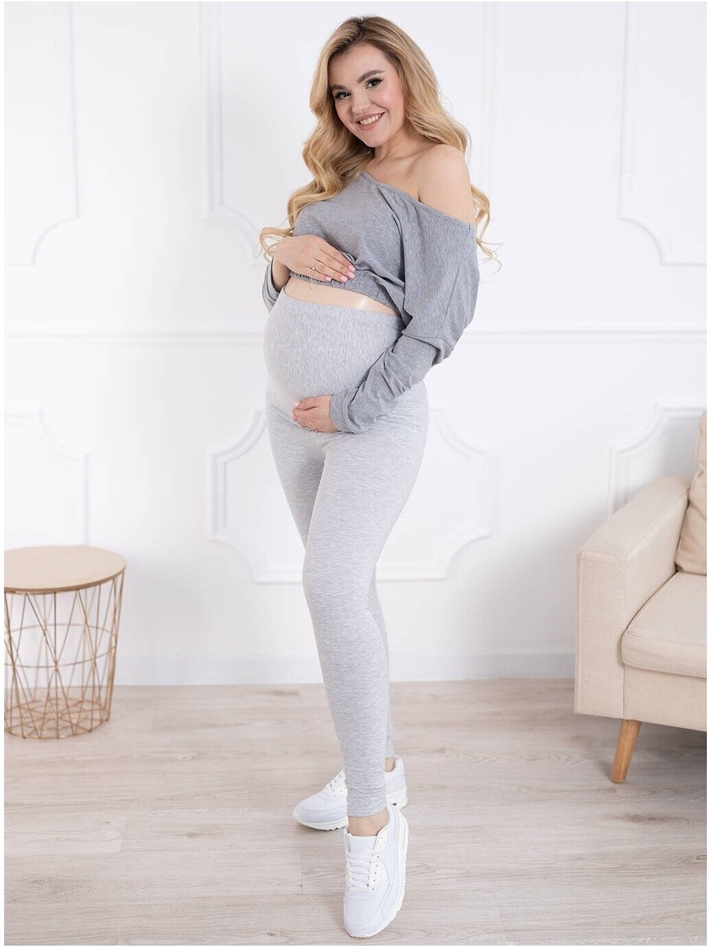 Maternity leggings, Classic, ForMommy grey) 2 Maternity leggings, Classic, ForMommy grey) 2