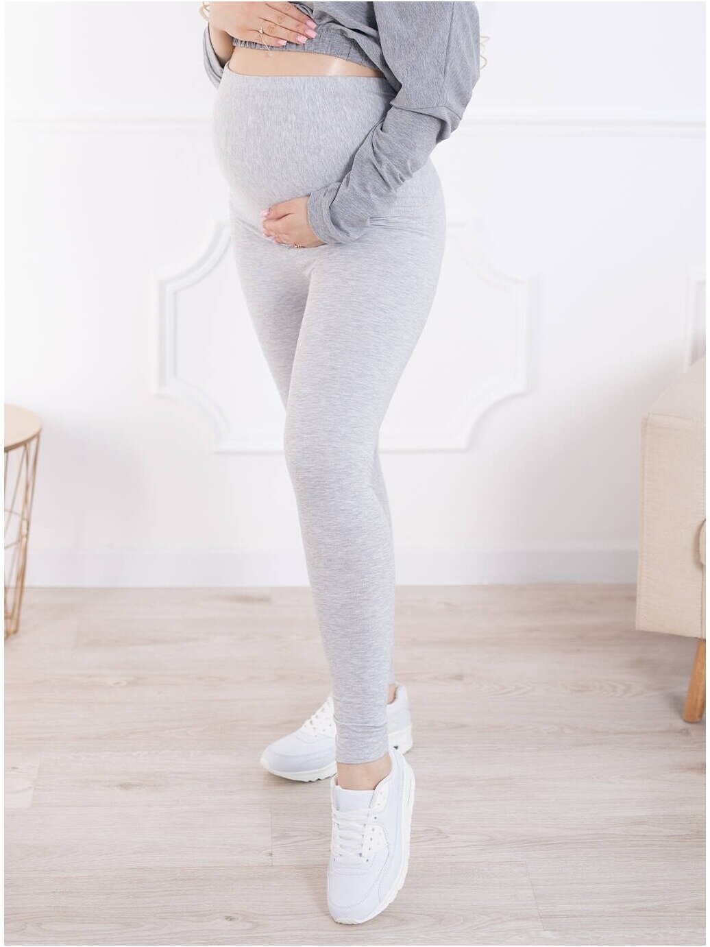 Maternity leggings, Classic, ForMommy grey) 4