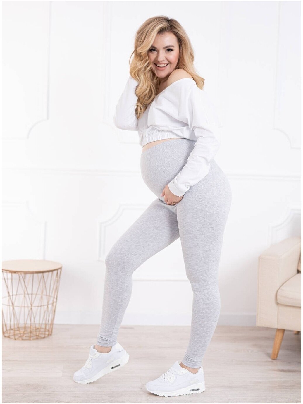 Maternity leggings, Classic, ForMommy grey) 1 Maternity leggings, Classic, ForMommy grey) 1