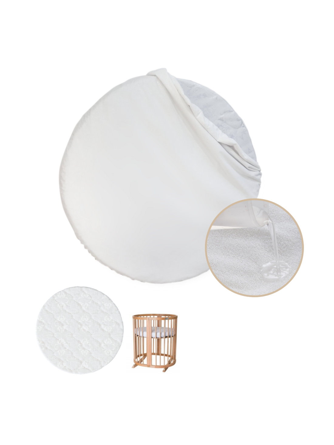 Waterproof Fitted Sheet, 72x72 cm, Ingvart (white)