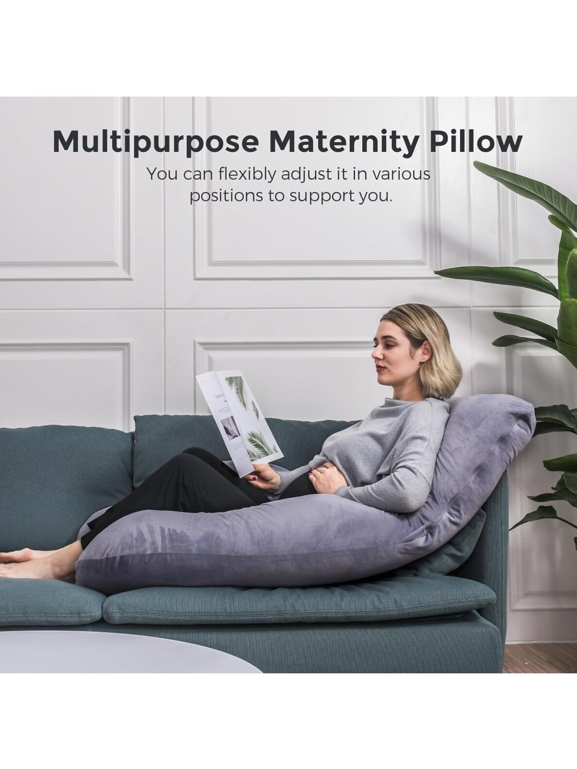 U Shaped Fabric Pregnancy Pillow, Momcozy 6