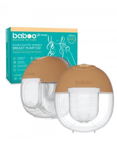BABOO WEARABLE HANDS-FREE ELECTRIC BREAST PUMP (double)