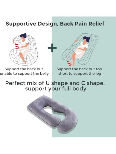 U Shaped Fabric Pregnancy Pillow, Momcozy 4