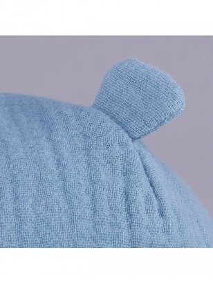 Organinės medvilnės kepurė su ausytėmis, TuTu (mėlyna)