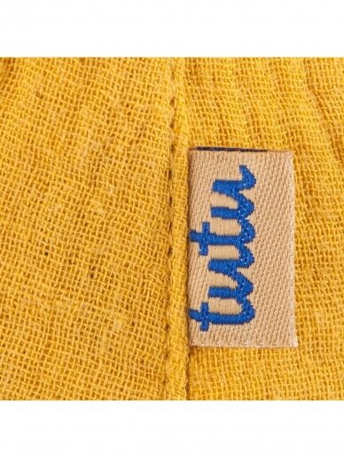 Organinės medvilnės kepurė su ausytėmis, TuTu (geltona)