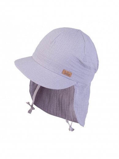 Organinės medvilnės kepurė su kaklo apsauga, TuTu (pilka)