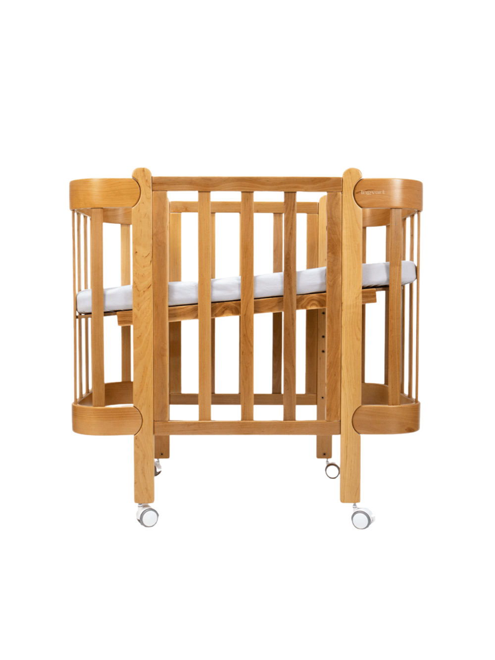 Ovali kūdikio lovytė-transformeris NIKA 5in1, Ingvart (NATURAL Ovali kūdikio lovytė-transformeris NIKA 5in1, Ingvart (NATURAL