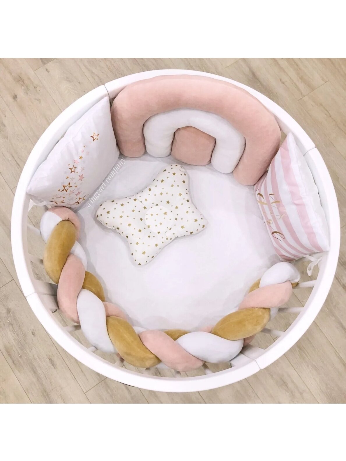 Oval convertible baby crib 9in1 Smart, Ingvart (Natural) 8