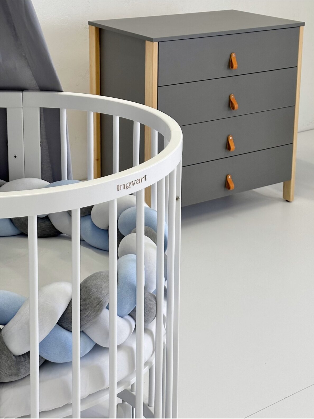 Oval convertible baby crib 9in1 Smart, Ingvart (Natural) 14 Oval convertible baby crib 9in1 Smart, Ingvart (Natural) 14