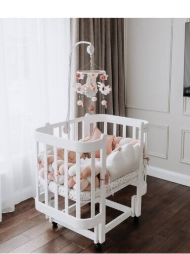 Ovali kūdikio lovytė-transformeris NIKA 5in1, Ingvart (White)