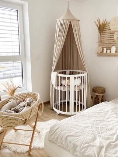 Oval convertible baby crib 9in1 Smart, Ingvart (Natural) 17