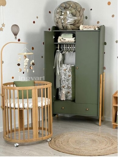 Ovali kūdikio lovytė-transformeris 7in1 Smart, Ingvart (Grey) 11