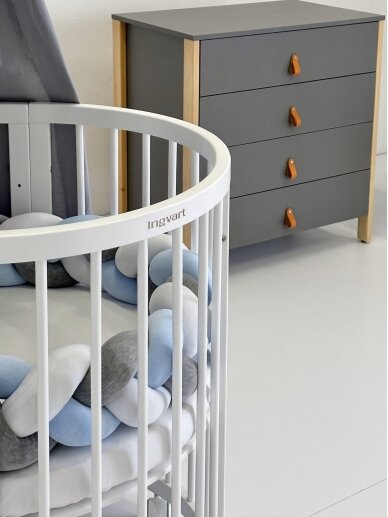 Ovali kūdikio lovytė-transformeris 7in1 Smart, Ingvart (Ivory) 15