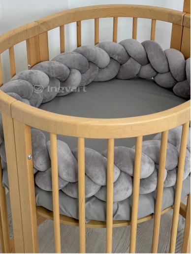 Oval convertible baby crib 9in1 Smart, Ingvart (Milky) 14
