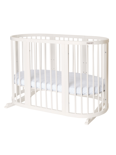 Oval convertible baby crib 9in1 Smart, Ingvart (Milky)
