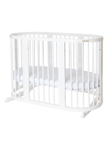 Oval convertible baby crib 9in1 Smart, Ingvart (White) Oval convertible baby crib 9in1 Smart, Ingvart (White)