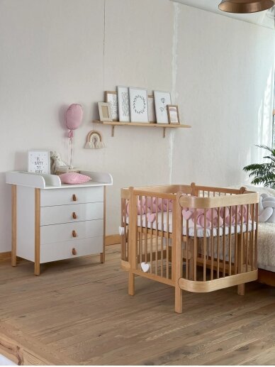 Ovali kūdikio lovytė-transformeris NIKA 5in1, Ingvart (NATURAL 1