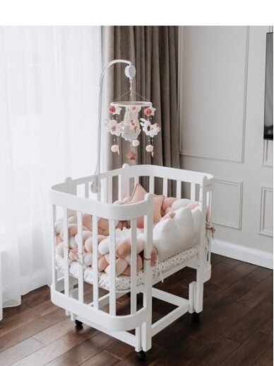 Oval convertible baby crib NIKA 5in1, Ingvart (White) 1