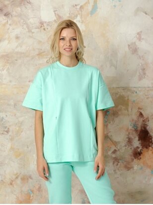 Maternity and nursing blouse, Mint, MOM ONLY