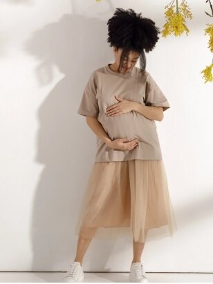 Maternity and nursing blouse, Nude, MOM ONLY