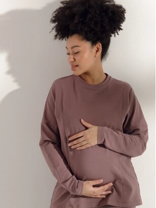 Maternity and nursing blouse, Mauve, MOM ONLY