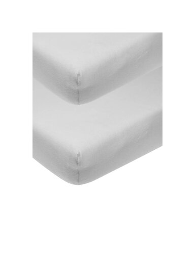 Paklodė su guma 40x80/90cm. 2vnt, Meyco Baby (Light grey)