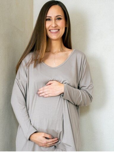 Blouse for pregnant and nursing women Latte mama (Mocha)