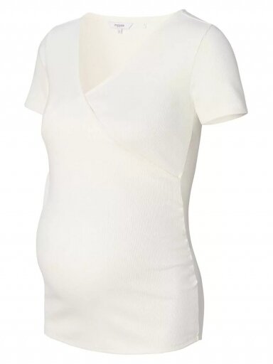 Maternity T-Shirt, Mlnadine, Sanson-Cream Maternity T-Shirt, Mlnadine, Sanson-Cream