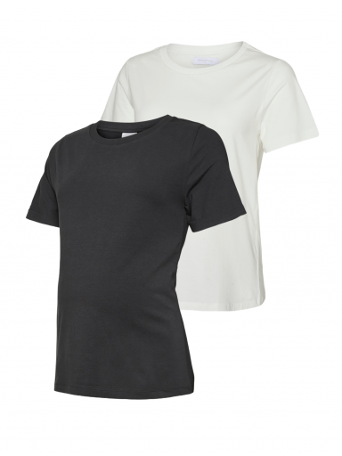 Short-sleeved blouses MLMIA, 2 pcs., Mama;licious (White/black) Short-sleeved blouses MLMIA, 2 pcs., Mama;licious (White/black)