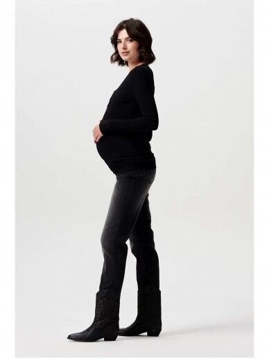 Blouse with long sleeves for pregnant and nursing women, Supermom (black) 4