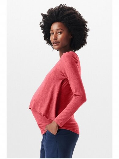Blouse with long sleeves for pregnant and nursing women, Esprit, (Red) 4