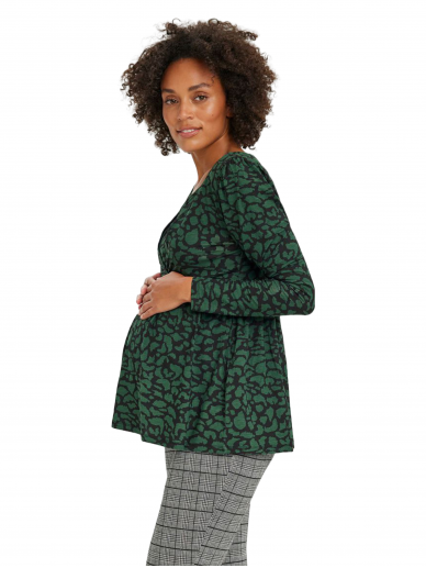 Trikotažinė palaidinė nėščioms ir maitinančioms, Mama;licious (juoda/žalia)