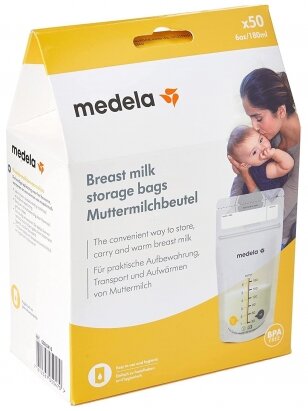 Milk storage bags, 50 pcs. 180ml Medela