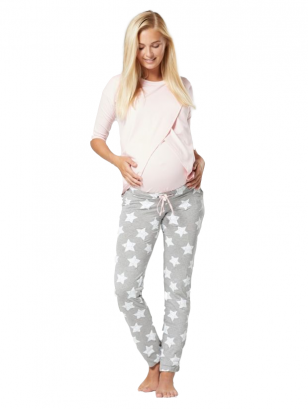 Pižama nėščioms ir maitinančioms CC rožinė/pilka