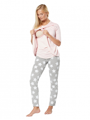 Maternity Nursing Pyjamas/ Loungewear CC (grey/pink)