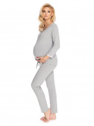 Maternity nursing pajama set by PeeKa Boo (grey)