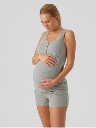 Nursing and pregnant pajamas by Mama;licious (grey) 2