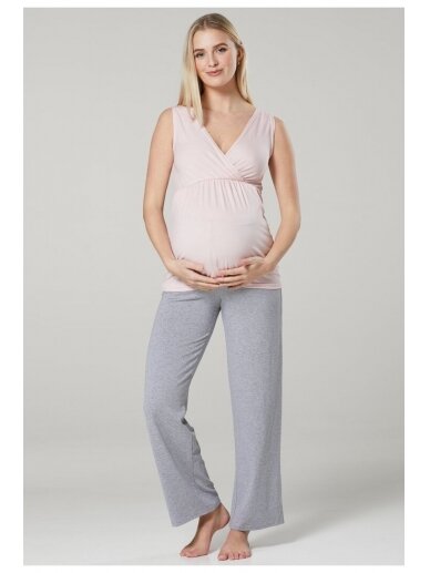 Komplektukas su pižama maitinančioms ir nėščioms CC (pilka, rožinė) 18