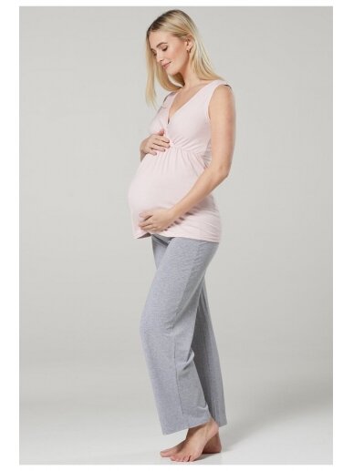 Komplektukas su pižama maitinančioms ir nėščioms CC (pilka, rožinė) 19