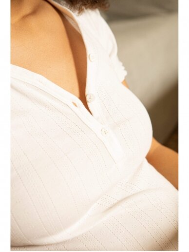 Pajama shirt Trousseau, Cache Coeur (white) 2