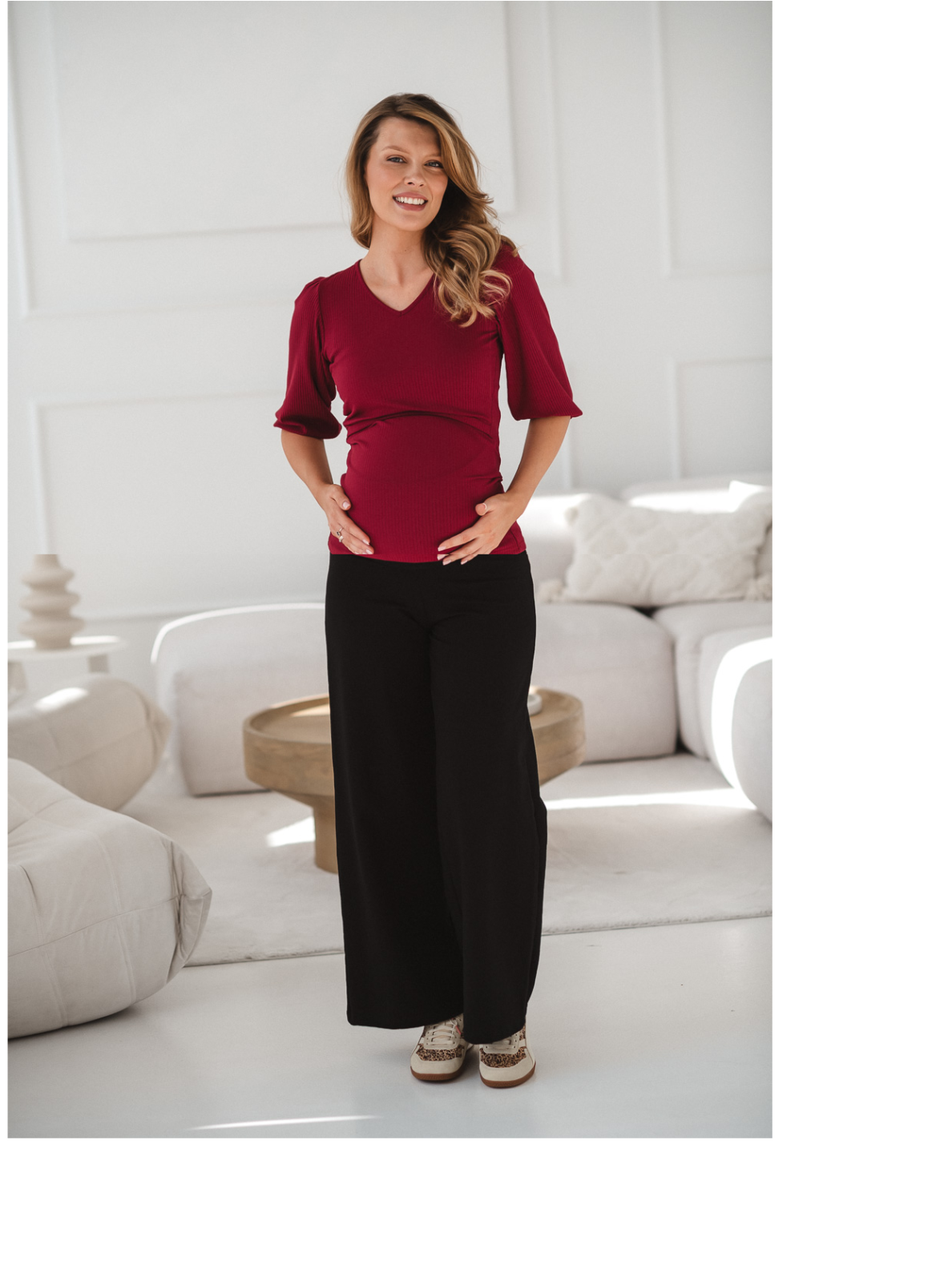 Wide Leg Maternity Pants Wide Flow (Black) Wide Leg Maternity Pants Wide Flow (Black)