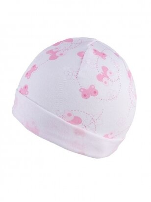Plona kepurė kūdikiui, TuTu (balta/rožinė)