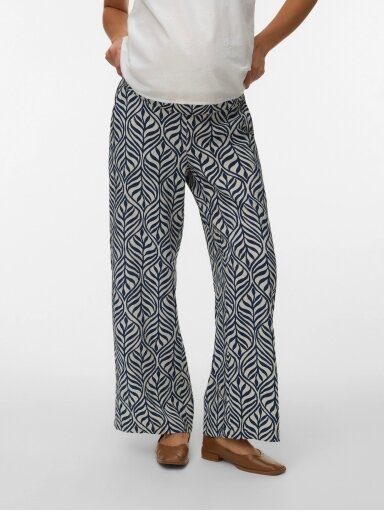 Plačios kelnės, VMMJOSIE, Vero Moda, (Birch/navy blaze) Plačios kelnės, VMMJOSIE, Vero Moda, (Birch/navy blaze)