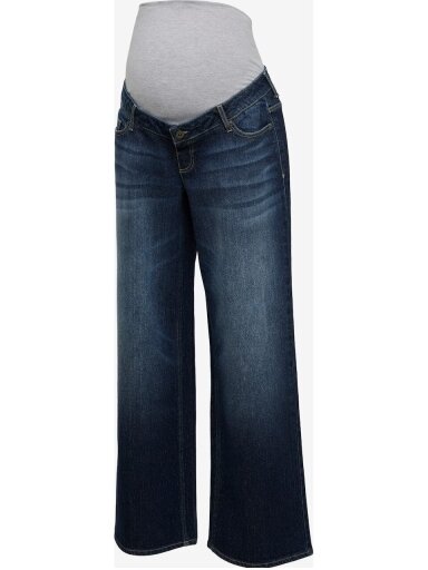 Wide-leg maternity jeans MLMALAGA, Mama;licious (Dark blue denim)